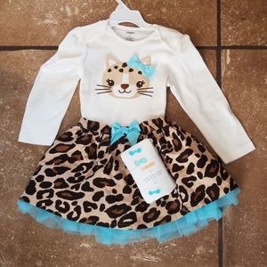 Toddler girl skirt set with tights